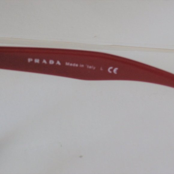 PRADA VPR 12T 257-1O1 Stripped Gray & Red Eyeglasses 140 with Case MADE IN ITALY - Picture 7 of 11